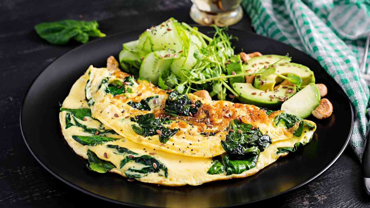 Frittata di albumi con spinaci